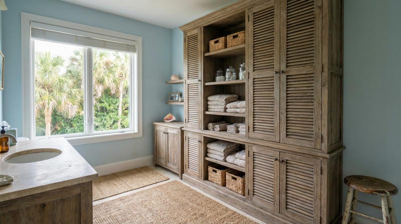 Custom bathroom storage cabinets Treasure Coast Florida by Able Closets