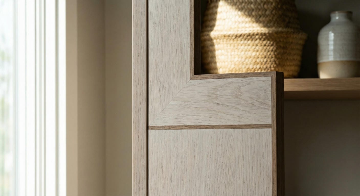 Custom real wood wall unit and built-in entertainment center in a spacious living room of a Jensen Beach, FL home, showcasing expert craftsmanship and tailored storage solutions.