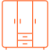 able-closet Simple orange line drawing of a three-door wardrobe with two handles on each door and three drawers in the middle section. able-closet Simple orange line drawing of a three-door wardrobe with two handles on each door and three drawers in the middle section.